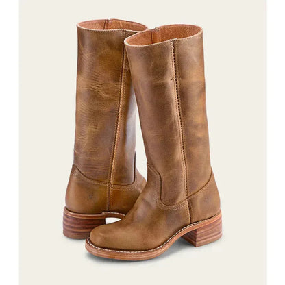 Women's Vintage Knee High Boots with Block Heel