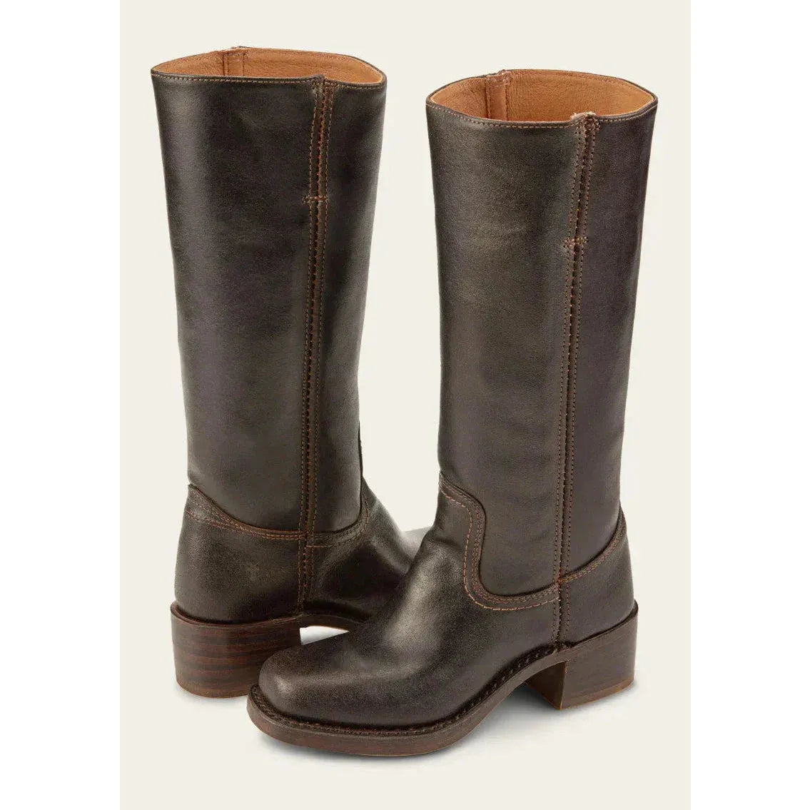 Women's Vintage Knee High Boots with Block Heel