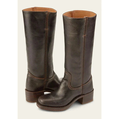 Women's Vintage Knee High Boots with Block Heel