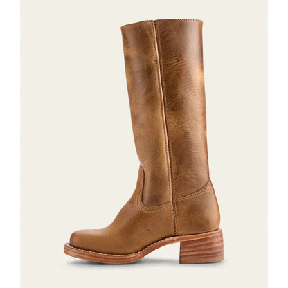 Women's Vintage Knee High Boots with Block Heel