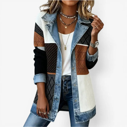 Women’s Casual Longline Jacket with Button Closure