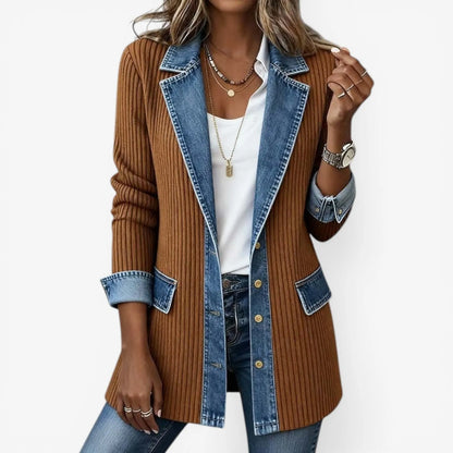 Women’s Casual Longline Jacket with Button Closure
