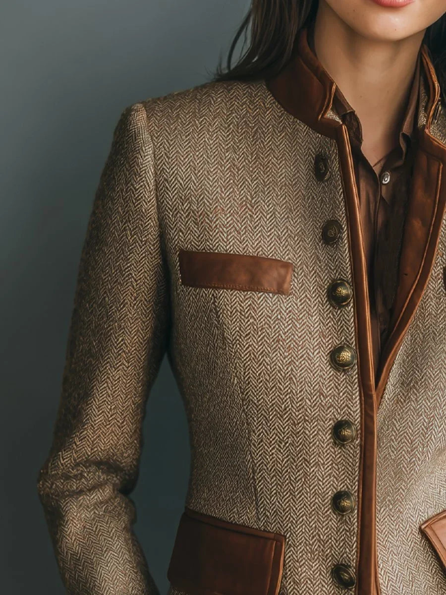 Women’s Casual Vintage Blazer with Front Pockets