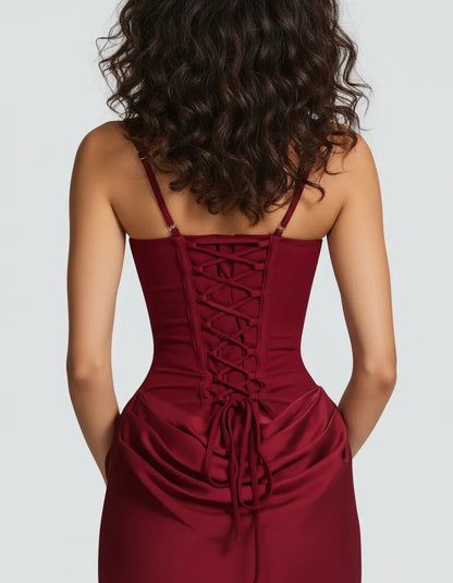 Women's Elegant Bodycon Maxi Wedding Guest Dress with Square Neck