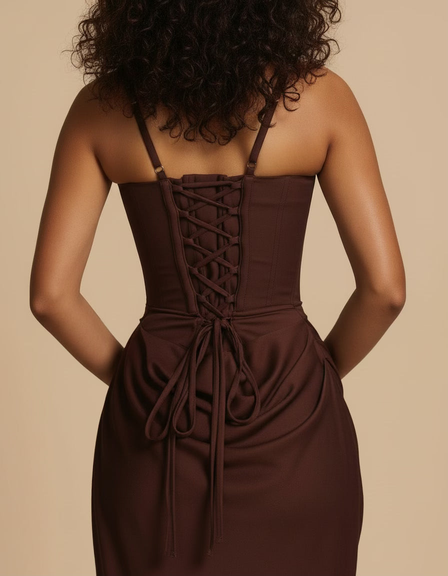 Women's Elegant Bodycon Maxi Wedding Guest Dress with Square Neck