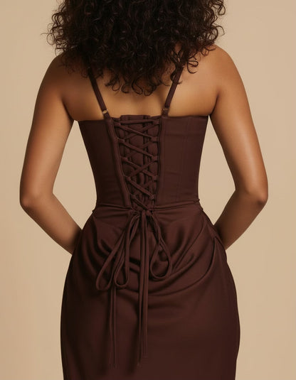 Women's Elegant Bodycon Maxi Wedding Guest Dress with Square Neck