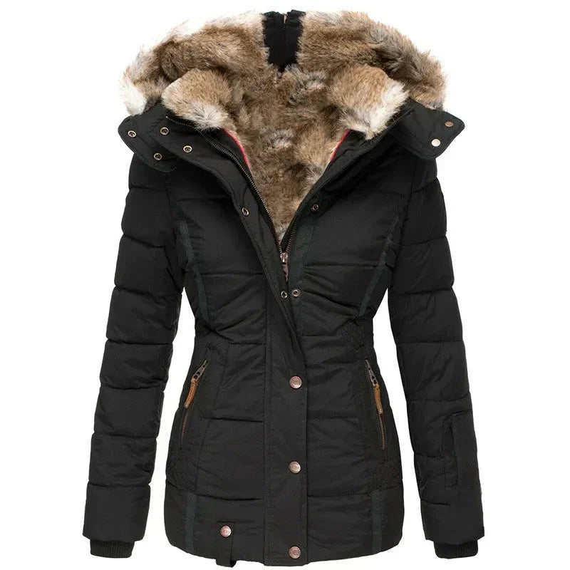 Women’s Long Padded Winter Jacket with Hood