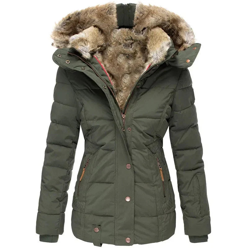 Women’s Long Padded Winter Jacket with Hood