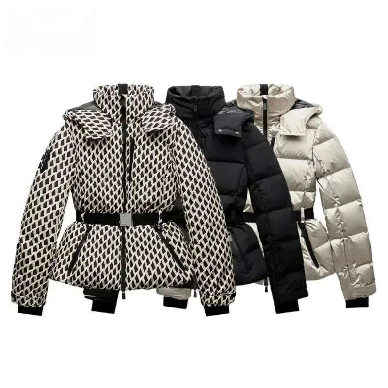 Women’s Padded Quilted Winter Jacket with Hood